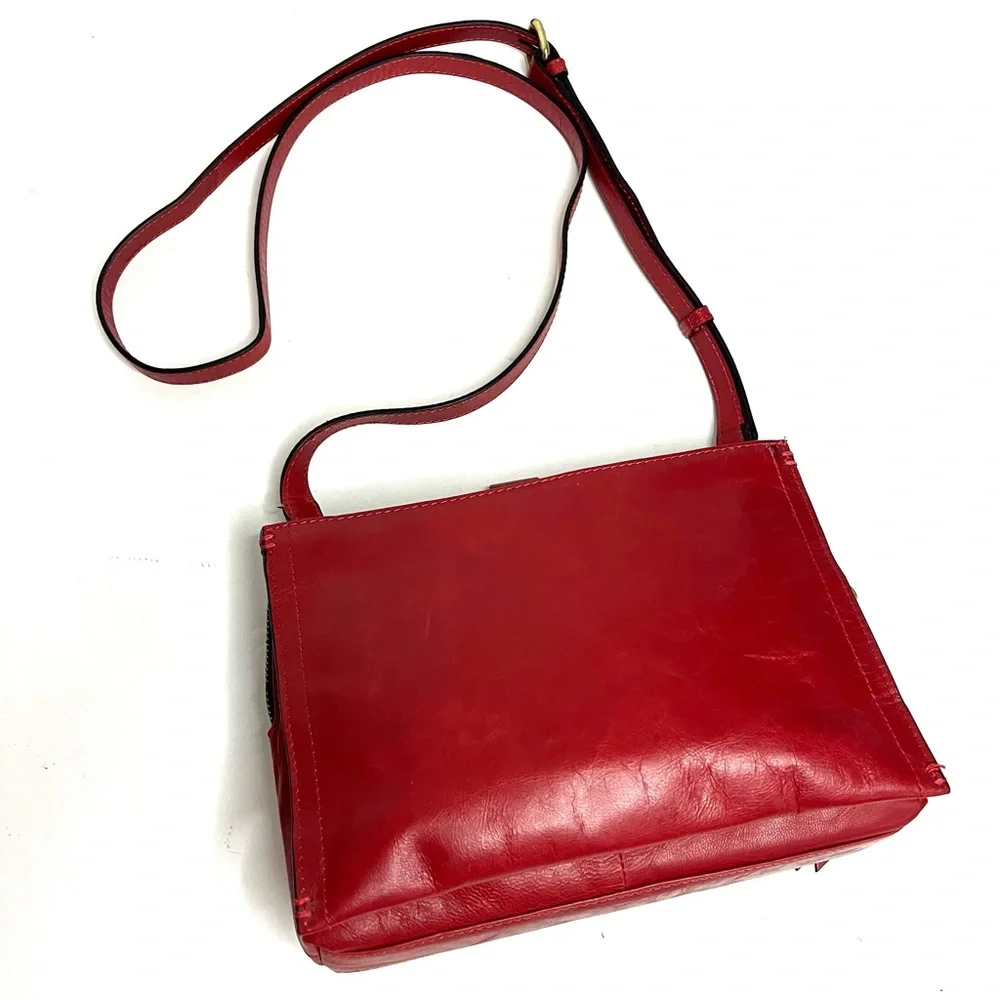 Lodis Red Leather Crossbody - Picture 11 of 12
